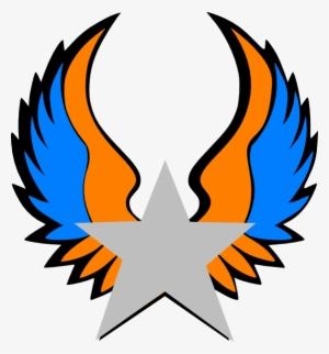Orange And Blue Star Wings Svg Clip Arts 558 X 599