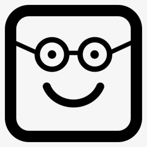 Nerd Happy Smiling Face In Rounded Square Face Comments - Cara Sonriente Cuadrada