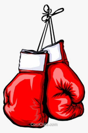 Boxing Gloves Royalty Free Vector Clip Art Illustration - Cartoon Boxing Gloves Hanging