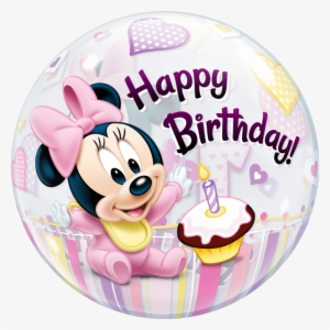Clip Library Library Disney St Bubble Balloon Qualatex - Happy 1st Minnie Birthday