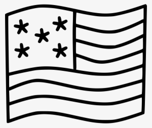 American Usa Flag Comments - Line Art