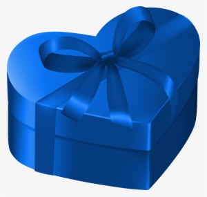 Blue Heart Gift Box Png Clipart Image - Blue