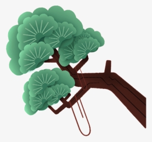 Slanted Pine Tree Transparent Illustration About Vector,decorative - 松柏 卡通