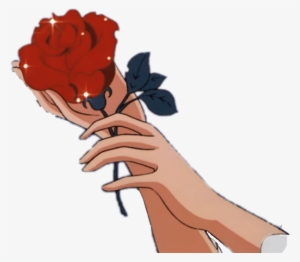 Aesthetic Tumblr Grunge Animeaesthetic Anime Rose Redro - Anime Aesthetic Flower Gif