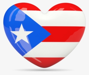Illustration Of Flag Of Puerto Rico - Puerto Rico Heart Flag