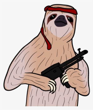 Sloth Cartoon Png - Transparent Sloth With A Gun