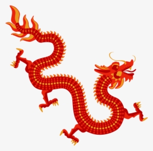 Yellow Red Dragon - Chinese Dragon Vector Png