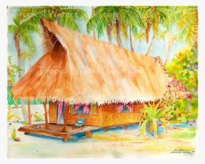 Tropical Watercolor Painting By Ron Teixeira Tahiti, - Painting