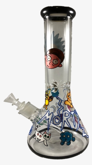 13 In Rick And Morty Hand Painted Glass Bong - Dagger