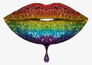 Rainbow Glitter Rainbowglitter Lips - Transparent Background Glitter Lips Png