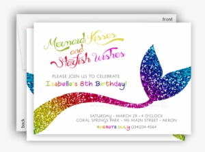 Rainbow Mermaid Tail Party Invitation • Baby Shower - Mermaid Rainbow Invitation