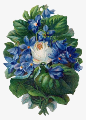 Vintage Png Flower Images Isolated - Blue Vintage Flower Png