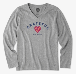 Women's Grateful Heart Long Sleeve Crusher - T-shirt