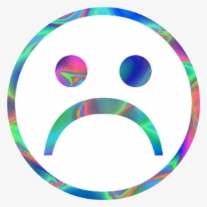 Sadface Smiley Sticker By Doublechin - Vaporwave Sad Face Png