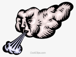 Cloud Blowing Wind Royalty Free Vector Clip Art Illustration - Sun And The Wind Story Puppet