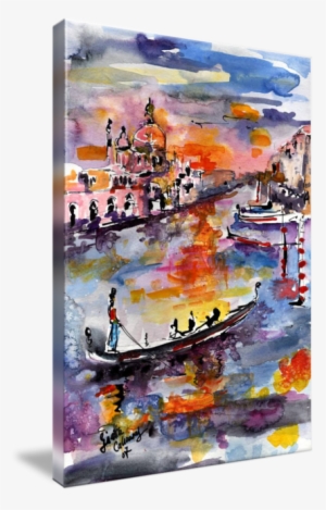 Go To Image - Venice Italy Gondolas Grand Canal Watercolor