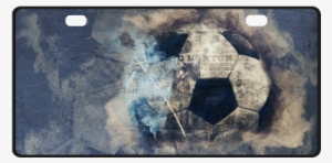 Abstract Blue Grunge Soccer License Plate - Abstract Blue Grunge Soccer Throw Blanket