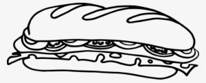 Sandwich Clipart Black And White - Sub Sandwich Coloring Page