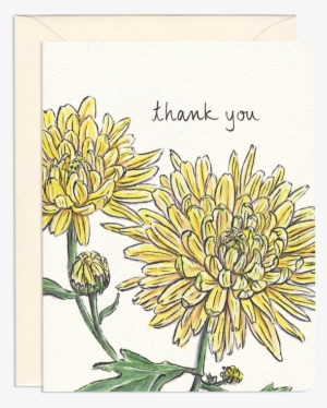 Chrysanthemum Thank You - Greeting Card