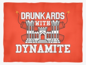 Drunkards With Dynamite Fleece Blanket - Army Engineers Flag