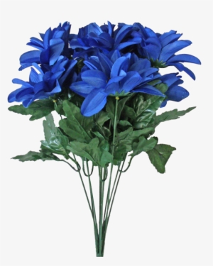 17" Corn Flower Bush - Blue Flower Bush Transparent