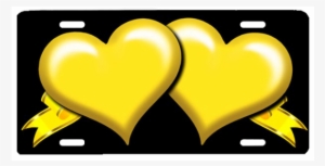 Yellow Heart With Ribbon - Car