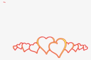 Yellow Hearts Clip Art - Hearts In A Line Png