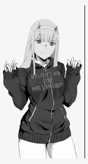 Zero Two Wearing Sweater Darling In The Franxx Memes Transparent Png 460x858 Free Download On Nicepng