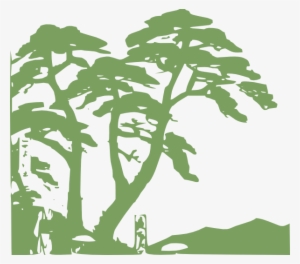 Rainforest Edit Clip Art At Clker - Green Trees Silhouette Mugs