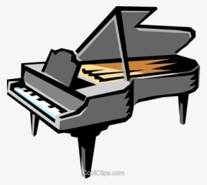 Grand Piano Royalty Free Vector Clip Art Illustration - Piano Clipart