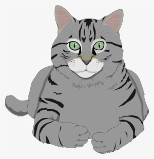 Whiskers Clipart Gray - Grey Tabby Cat Cartoon