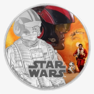 Fine Silver Coloured Coin Star Warstm - Star Wars: Episode Vii - Poe Art