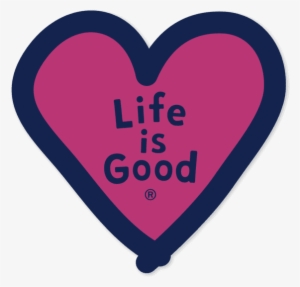 Heart Lig Die Cut Sticker - Life Is Good Yellow