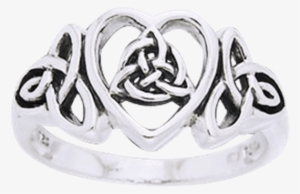 Silver Triquetra Heart Ring - Ring