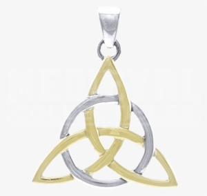 Gold And Silver Triquetra Pendant - Celtic Trinity Silver And Gold Pendant By Peter Stone