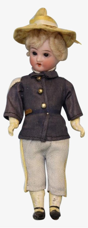 5" All Original Antique Soldier Boy Doll Bisque Head - Doll