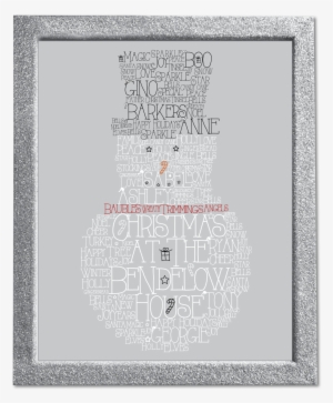 Snowman Family Personalised Word Art With Sparkly Frame - Art