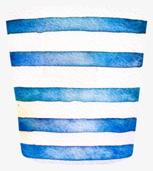 Blue Striped Water Glass Transparent Material - Design