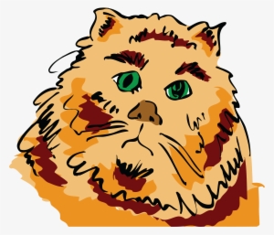 Free Clipart Of A Sad Orange Cat - Cat