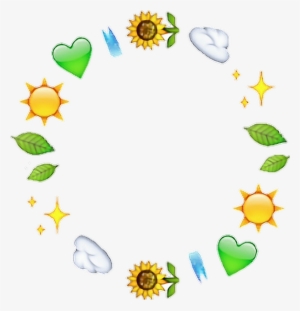 Sunflower Emoji Plant Heart Plant Leaf Cloud Sun - Emoji Circle Overlay