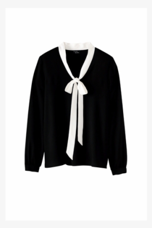 Ladies' Neck Tie Blouse, Black/white Bow - Damen Schluppenbluse - Esmara By Heidi Klum, 18.09.