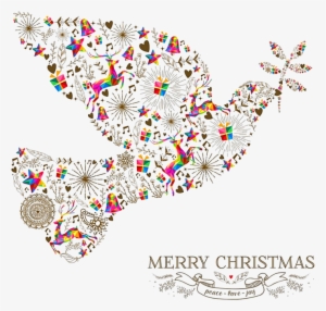 Vintage Christmas Peace Dove Greeting Card Farmasyn - Chosen One