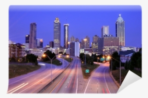 Atlanta Skyline Above Freedom Parkway Wall Mural • - Atlanta