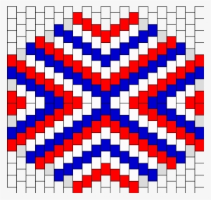 Red White And Blue Triangle Stripes Mask Bead Pattern - Red And Blue Patterns