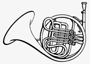 French Horn Clipart - French Horn Black And White