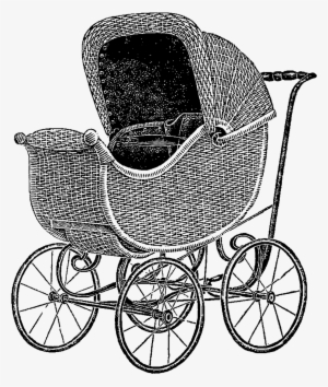 Vintage Wicker Baby Carriage - Pink Baby Carriage Vintage