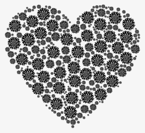 Petals Heart Black And White Library