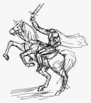 Headless Horseman Sketch - Line Art