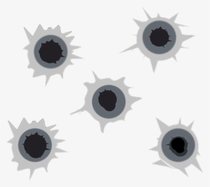 Shot Holes Five Slash Black Target Impact - Gun Shot Clip Art
