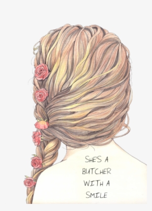 Plat Drawing Braided Hair Svg Royalty Free - Draw Flowers In Hair